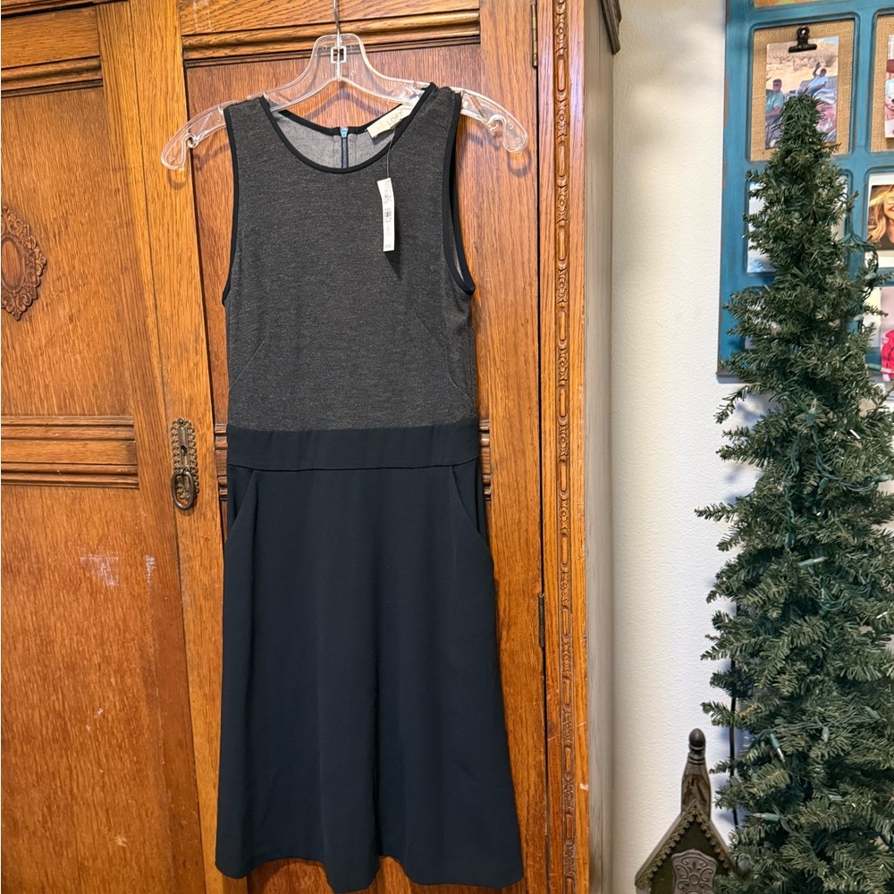 Ann Taylor Loft Charcoal and Black Knit Dress